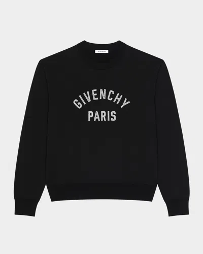 Givenchy Beaded Logo-print Sweater In Black