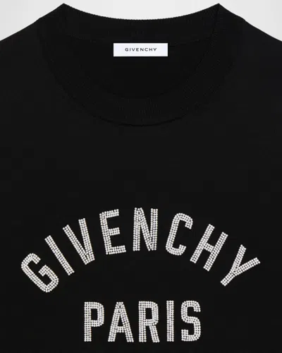 Givenchy Beaded Logo-print Sweater In Black