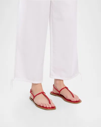 Totême Purist T-strap Nappa Leather Sandals In Red