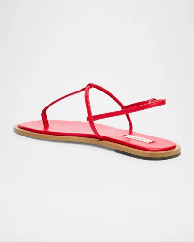 Totême Purist T-strap Nappa Leather Sandals In Red