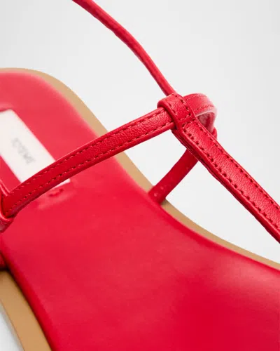 Totême Purist T-strap Nappa Leather Sandals In Red