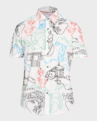 Robert Graham Aristotle Short Sleeve Button Down Shirt In Multi