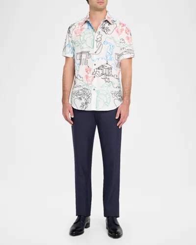 Robert Graham Aristotle Short Sleeve Button Down Shirt In Multi