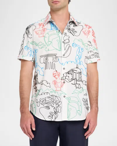 Robert Graham Aristotle Short Sleeve Button Down Shirt In Multi