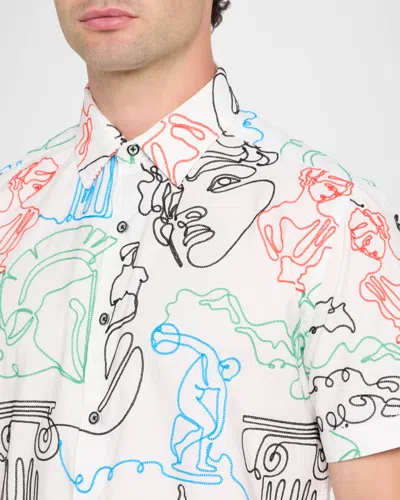 Robert Graham Aristotle Short Sleeve Button Down Shirt In Multi