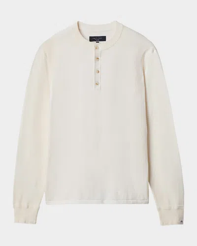 Rag & Bone Waffle-knit Long-sleeve T-shirt In Neutral