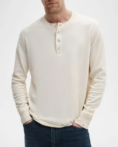 Rag & Bone Waffle-knit Long-sleeve T-shirt In Neutral