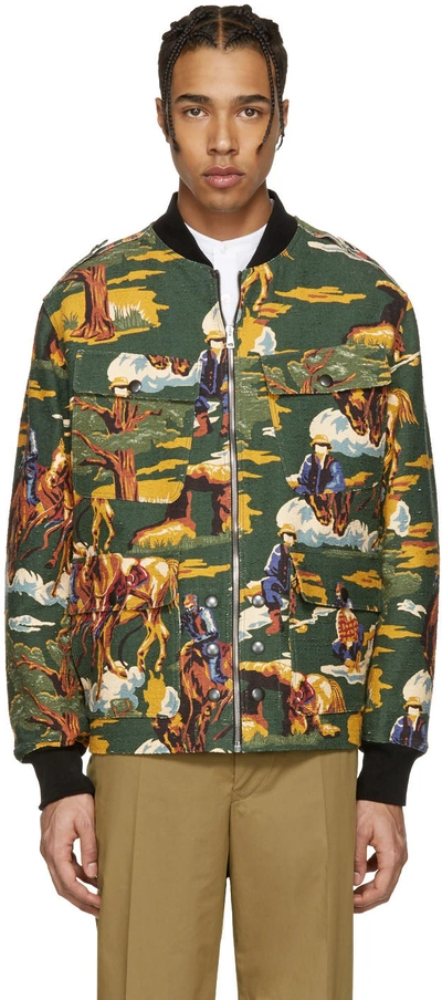 Stella Mccartney Tree-patterned Cotton Bomber Jacket In Multicolour