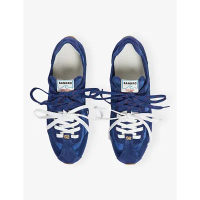 Sandro Mixed Material Light Wave Trainers In Multi
