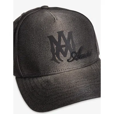Amiri Mens Black Script Cotton Baseball Cap In Black