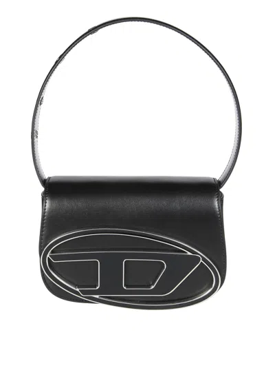 Diesel Mini Shoulder Bag In Soft Nappa Leather With Logo Detail In Black