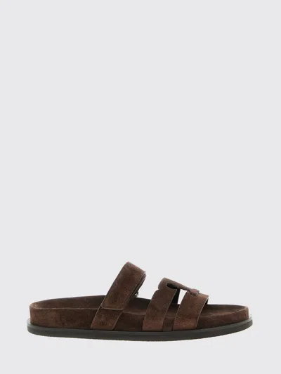 Tory Burch Slippers Ines In Pelle Scamosciata Cioccolato Donna In Brown