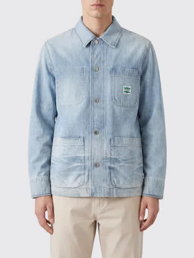 Closed Logo-patch Denim Jacket In Blue
