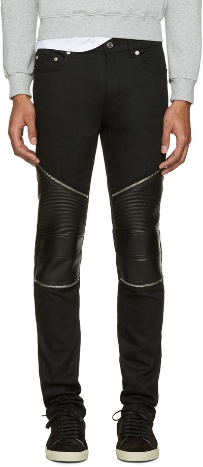 Saint Laurent 15cm Low Rise Stretch Denim Biker Jeans In Colour: Black |  ModeSens