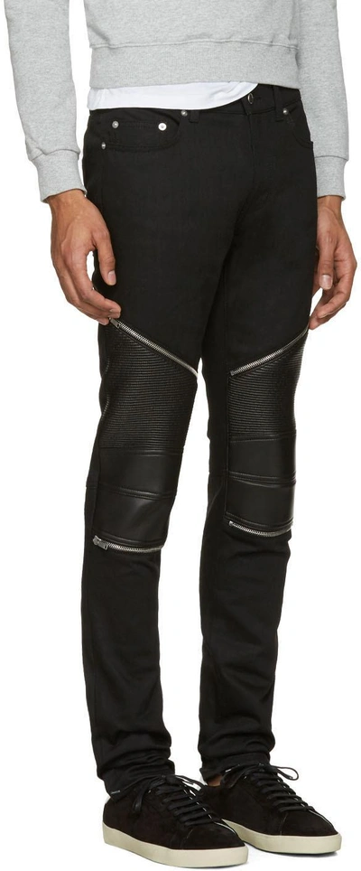 Saint Laurent 15cm Low Rise Stretch Denim Biker Jeans In Colour: Black |  ModeSens