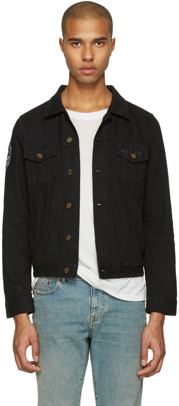 saint laurent black denim jacket