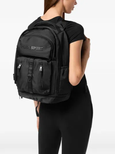 Plein Sport Technical Backpack Ps In Black