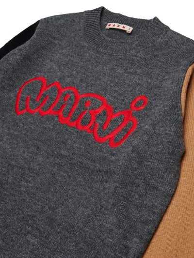 Marni Logo-embroidered Sweater In Multi
