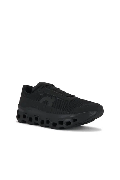On Cloudmster Void Lace-up Panelled Sneakers In Black