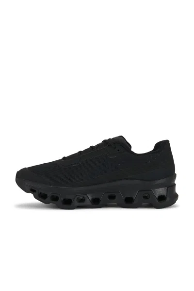 On Cloudmster Void Lace-up Panelled Sneakers In Black