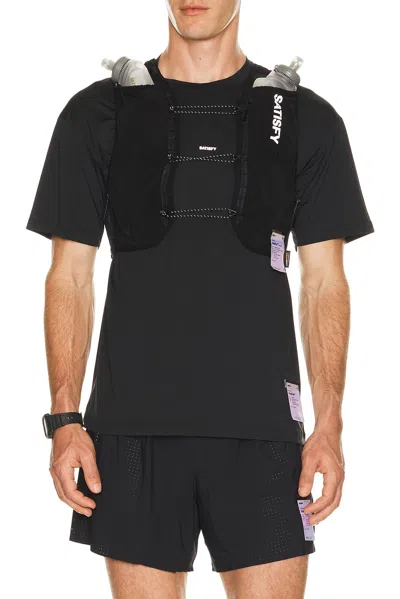 Satisfy Black Hydration Vest Multiple Pockets Jacket In Black