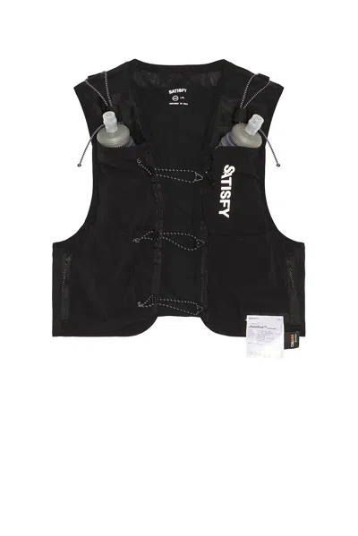 Satisfy Black Hydration Vest Multiple Pockets Jacket In Black