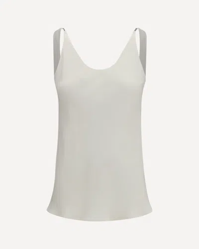 Brunello Cucinelli Silk Strap Top In White