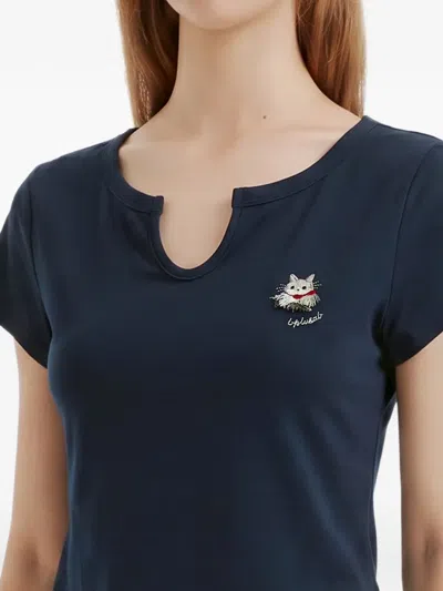 B+ab Cat-patch T-shirt In Blue