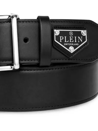 Philipp Plein Leather Belt Triangle Men In Black