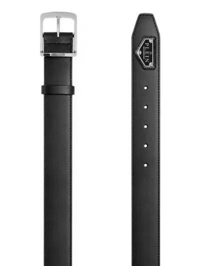 Philipp Plein Leather Belt Triangle Men In Black