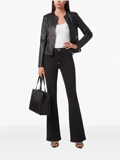 Philipp Plein Flare Fit Jeans Basic In Black
