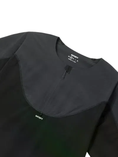 Satisfy Panelled Zip-neck T-shirt In Multi