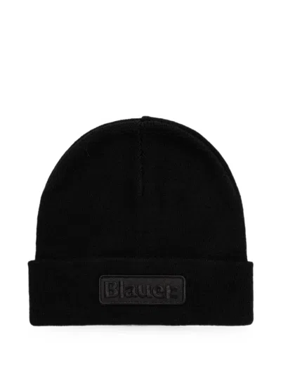 Blauer Logo Patch Beanie In Black