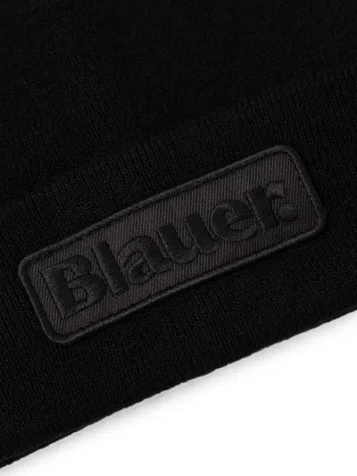 Blauer Logo Patch Beanie In Black