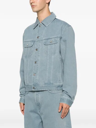 Givenchy Logo-patch Denim Jacket In Blue