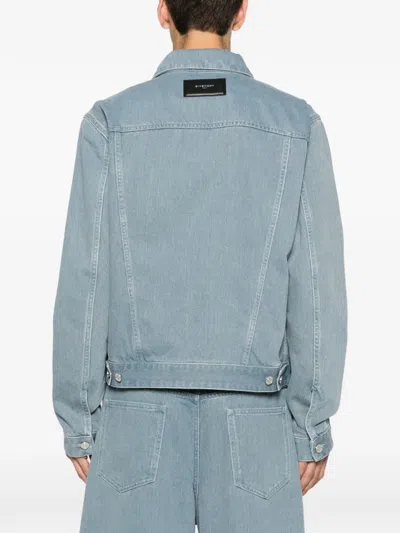 Givenchy Logo-patch Denim Jacket In Blue