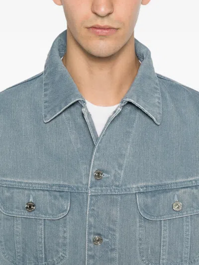 Givenchy Logo-patch Denim Jacket In Blue