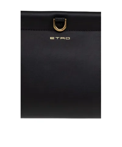 Etro Mini Talk Shoulder Bag In Black