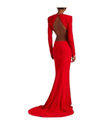 Stella Mccartney Solid Crêpe Gown In Red