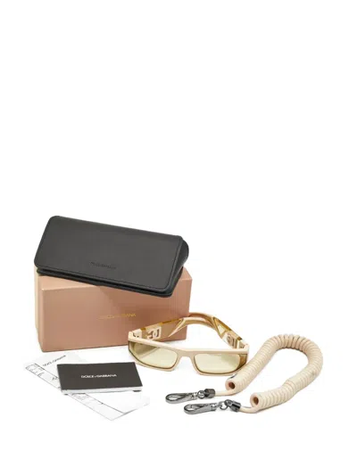 Pre-owned Dolce & Gabbana Rectangle-frame Sunglasses In Neutral