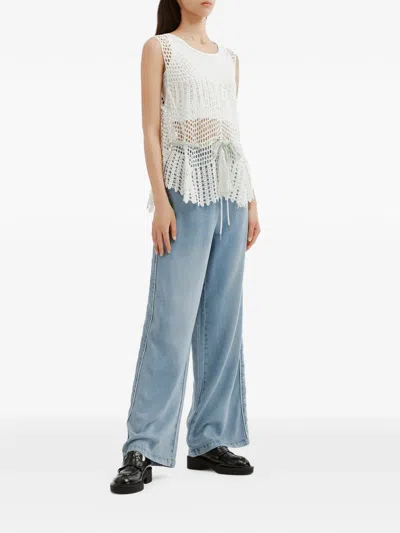 B+ab Drawstring Side-stripe Jeans In Blue