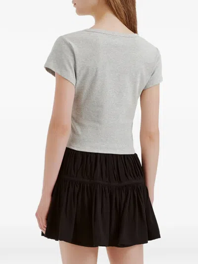B+ab Embroidered-patch T-shirt In Gray