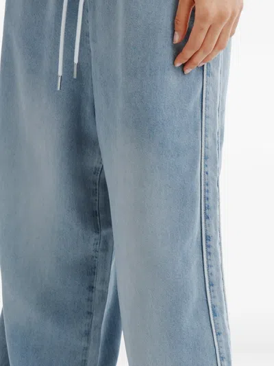B+ab Drawstring Side-stripe Jeans In Blue