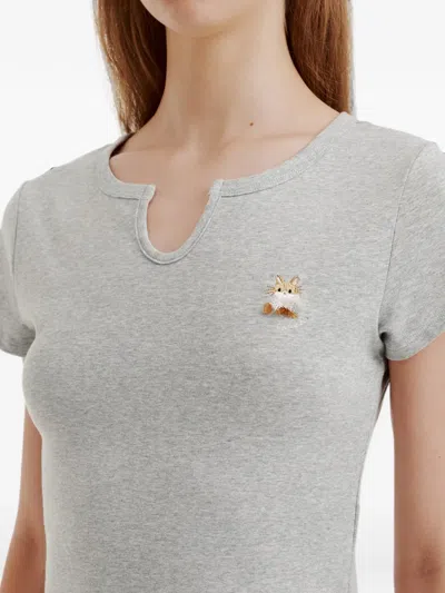 B+ab Embroidered-patch T-shirt In Gray