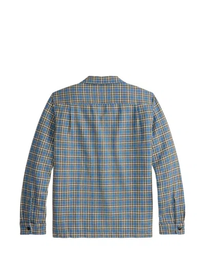 Rrl Check-pattern Cotton Shirt In Blue