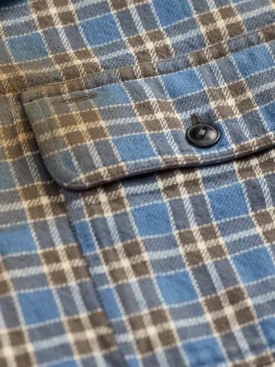 Rrl Check-pattern Cotton Shirt In Blue