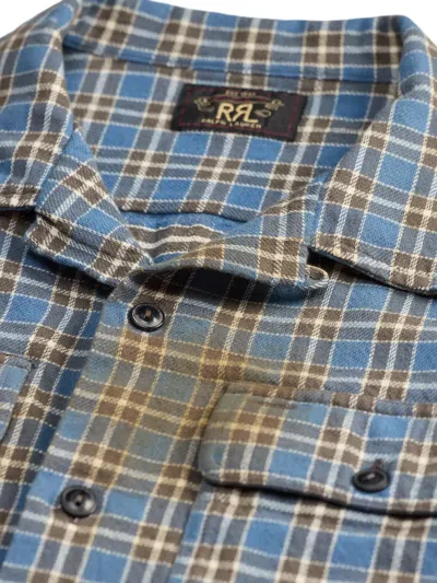 Rrl Check-pattern Cotton Shirt In Blue