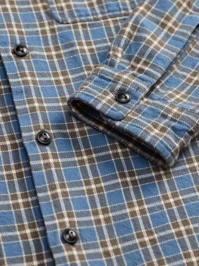 Rrl Check-pattern Cotton Shirt In Blue