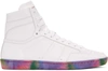 SAINT LAURENT Off-White Leather SL/10H Court Classic High-Top Trainers