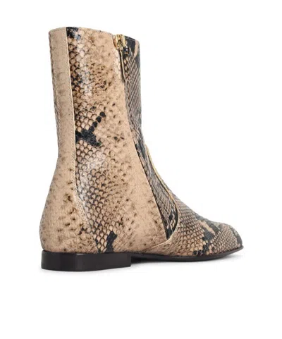 Khaite Colt Python-embossed Leather Bootie In Animal Print